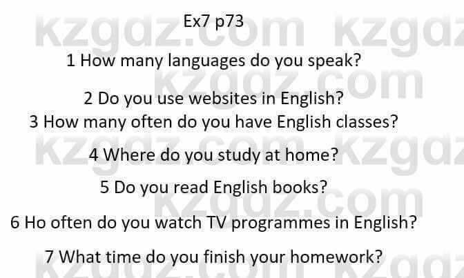 Английский язык English Plus. Grade 5. Student books Ben Wetz 5 класс 2019 Упражнение Ex7 p73