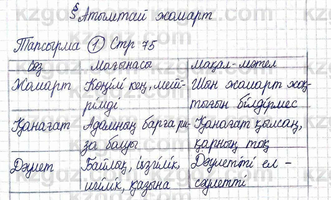Казахская литература Актанова А.С. 5 класс 2017 Упражнение 1