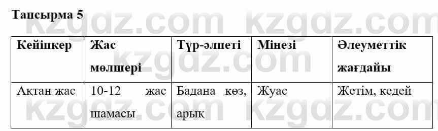 Казахская литература Керімбекова Б. 5 класс 2017 Упражнение 5