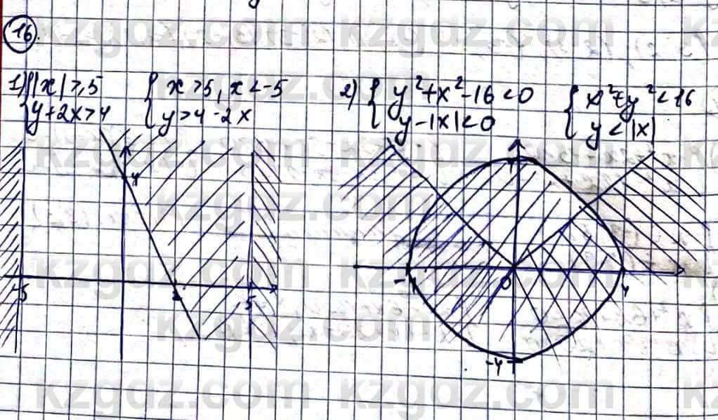 Алгебра Естественно-математическое направление Абылкасымова А. 10 класс 2019 Повторение 16