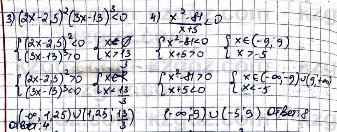 Алгебра Естественно-математическое направление Абылкасымова А. 10 класс 2019 Повторение 6