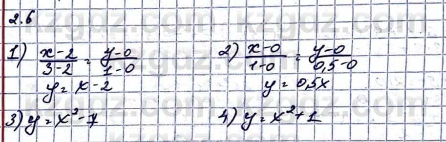 Алгебра Естественно-математическое направление Абылкасымова А. 10 класс 2019 Упражнение 2.6