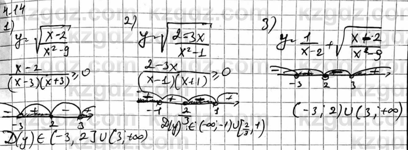 Алгебра Естественно-математическое направление Абылкасымова А. 10 класс 2019 Упражнение 4.14