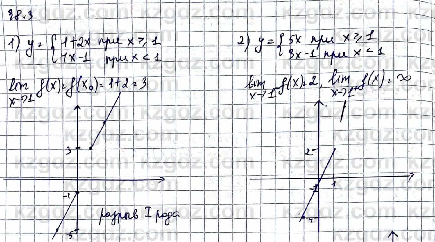 Алгебра Естественно-математическое направление Абылкасымова А. 10 класс 2019 Упражнение 38.3