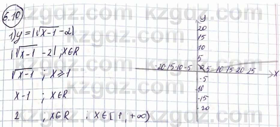 Алгебра Естественно-математическое направление Абылкасымова А. 10 класс 2019 Упражнение 6.10