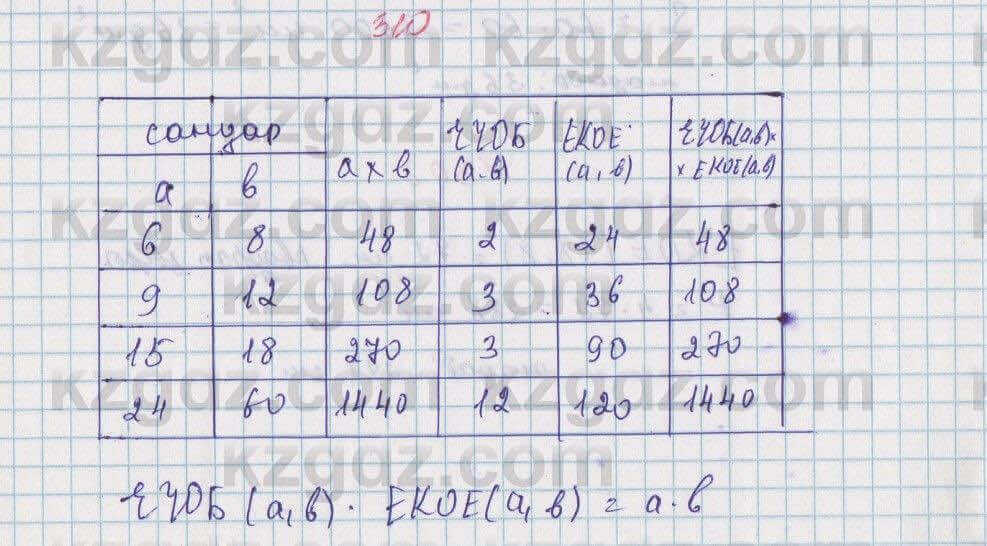 Математика Алдамуратова 5 класс 2017 Упражнение 310