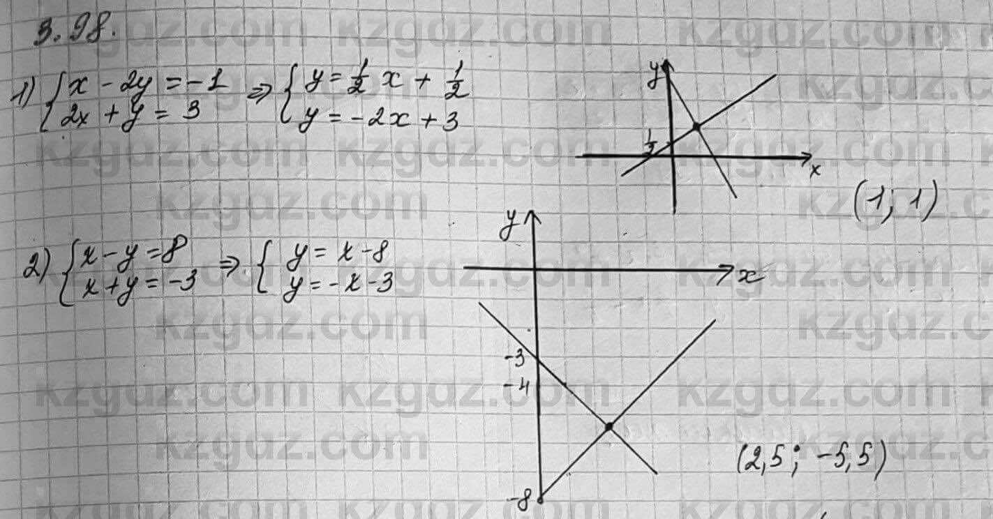 Алгебра Шыныбеков 7 класс 2017 Упражнение 3.98