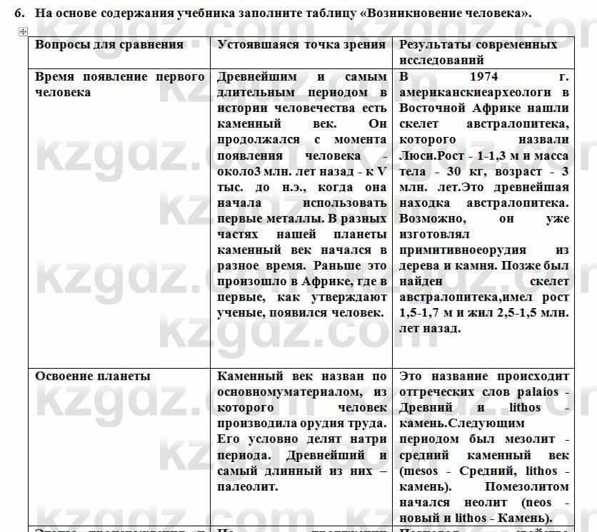 История Казахстана Кумеков Б. 5 класс 2017 Задание 6