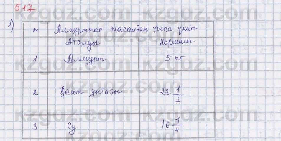 Математика ⁠Абылкасымова 5 класс 2017 Упражнение 517