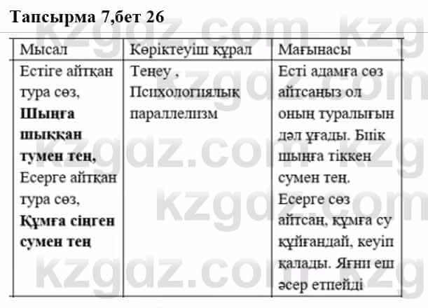 Казахская литература Ақтанова А.С. 9 класс 2019 Упражнение 7