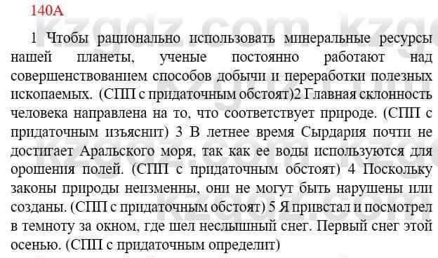 Русский язык Сабитова З. 9 класс 2019 Упражнение 140А