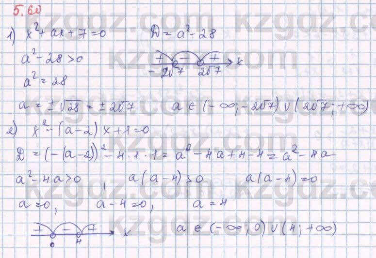 Алгебра Шыныбеков 8 класс 2018  Упражнение 5.60