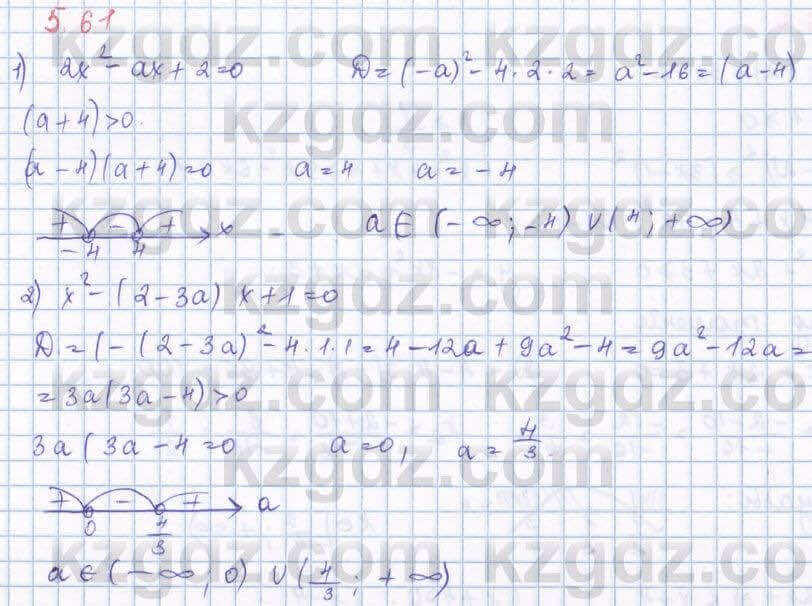 Алгебра Шыныбеков 8 класс 2018  Упражнение 5.61
