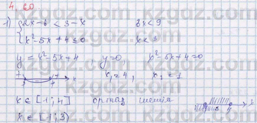Алгебра Шыныбеков 9 класс 2019  Упражнение 4.60