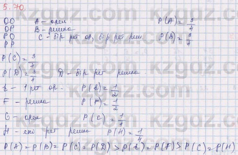 Алгебра Шыныбеков 9 класс 2019  Упражнение 5.70