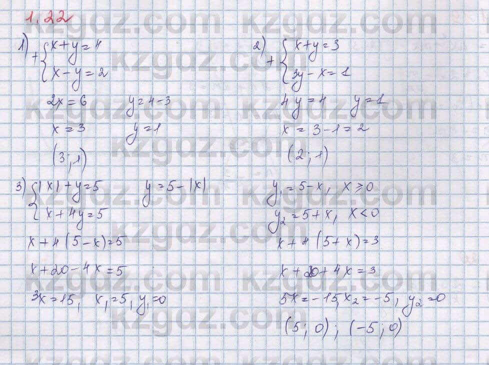 Алгебра Шыныбеков 9 класс 2019  Упражнение 1.22