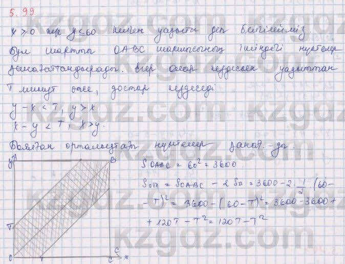 Алгебра Шыныбеков 9 класс 2019  Упражнение 5.99