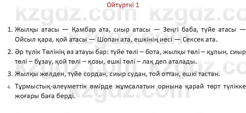 Казахский язык Отарбекова Ж.К. 7 класс 2024 Упражнение 1