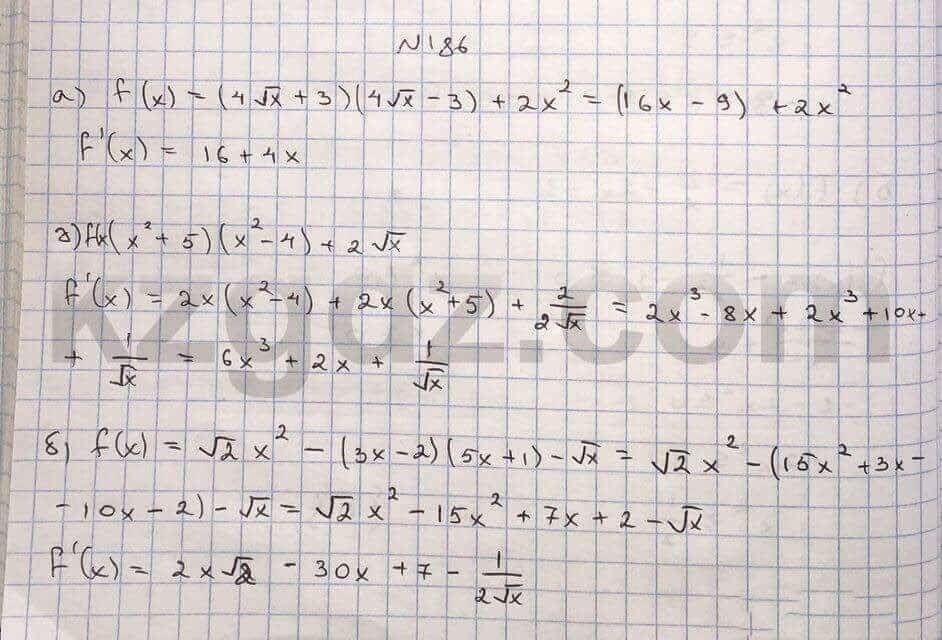 Алгебра Абылкасымова 10 класс Естественно-математическое направление  Упражнение 186
