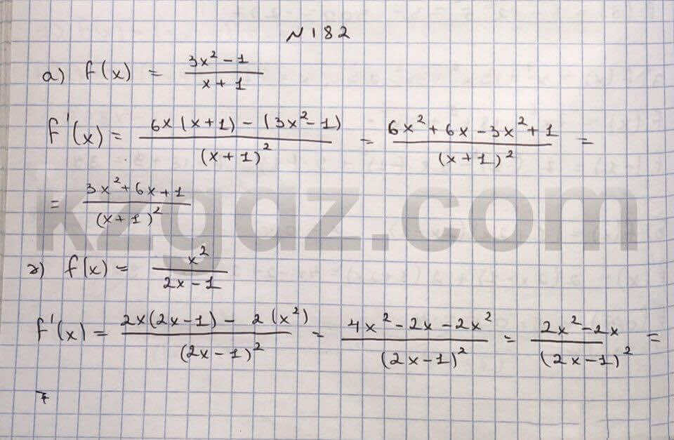 Алгебра Абылкасымова 10 класс Естественно-математическое направление  Упражнение 182