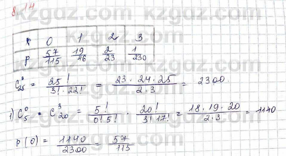 Алгебра Шыныбеков 10 класс 2019 Упражнение 8.14