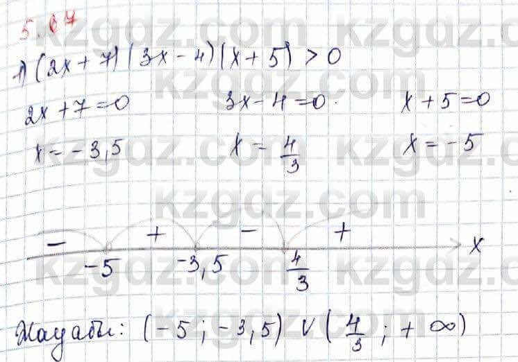 Алгебра Шыныбеков 10 класс 2019 Упражнение 5.67