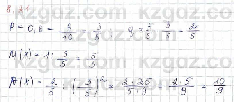 Алгебра Шыныбеков 10 класс 2019 Упражнение 8.21