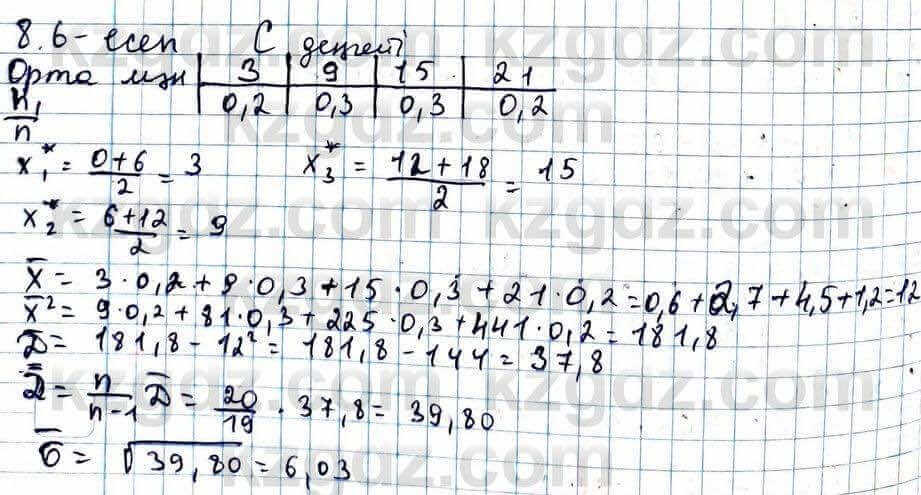 Алгебра ЕМН Абылкасымова 11 класс 2020  Упражнение 8.6