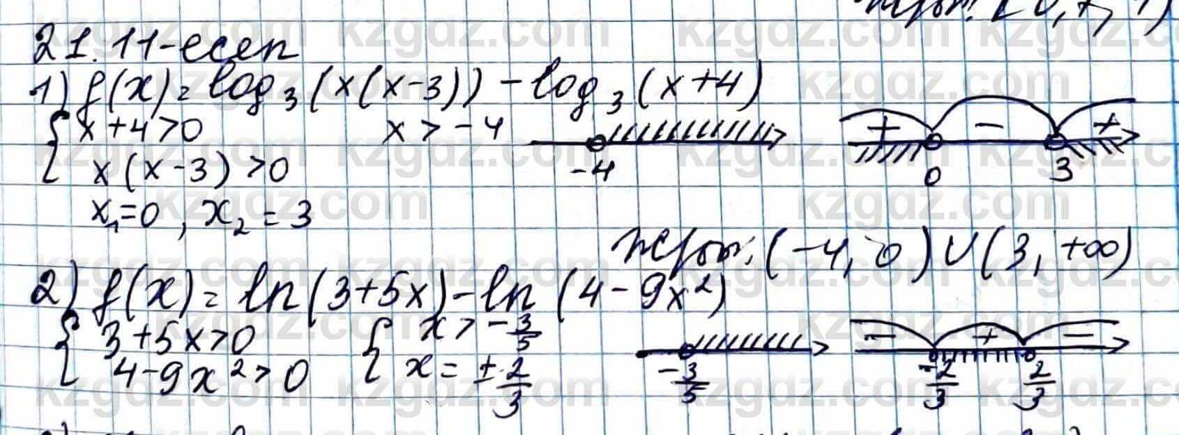 Алгебра ЕМН Абылкасымова 11 класс 2020  Упражнение 21.11