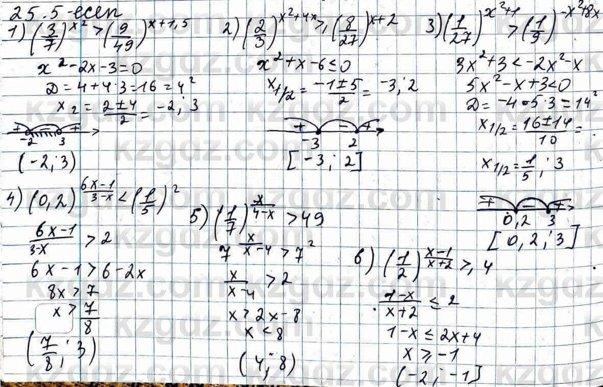 Алгебра ЕМН Абылкасымова 11 класс 2020  Упражнение 25.5