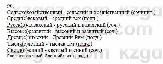 Русский язык Сабитова 6 класс 2018 Упражнение 90