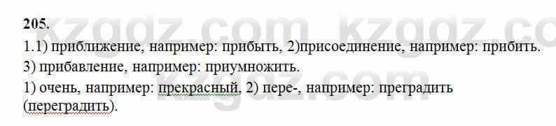 Русский язык Сабитова 6 класс 2018 Упражнение 205