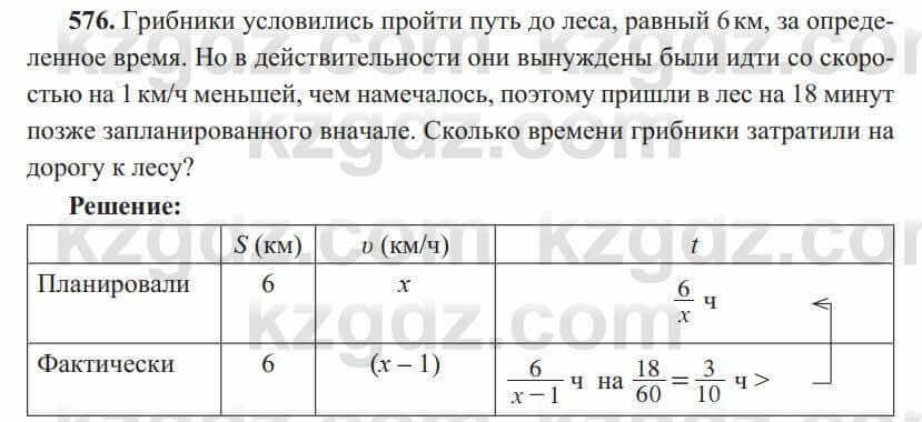 Алгебра Солтан 8 класс 2020  Упражнение 576