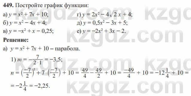 Алгебра Солтан 8 класс 2020  Упражнение 449