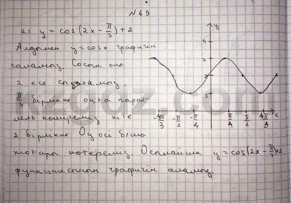 Алгебра Абылкасымова 10 класс Общетвенно-гуманитарное направление  Упражнение 69