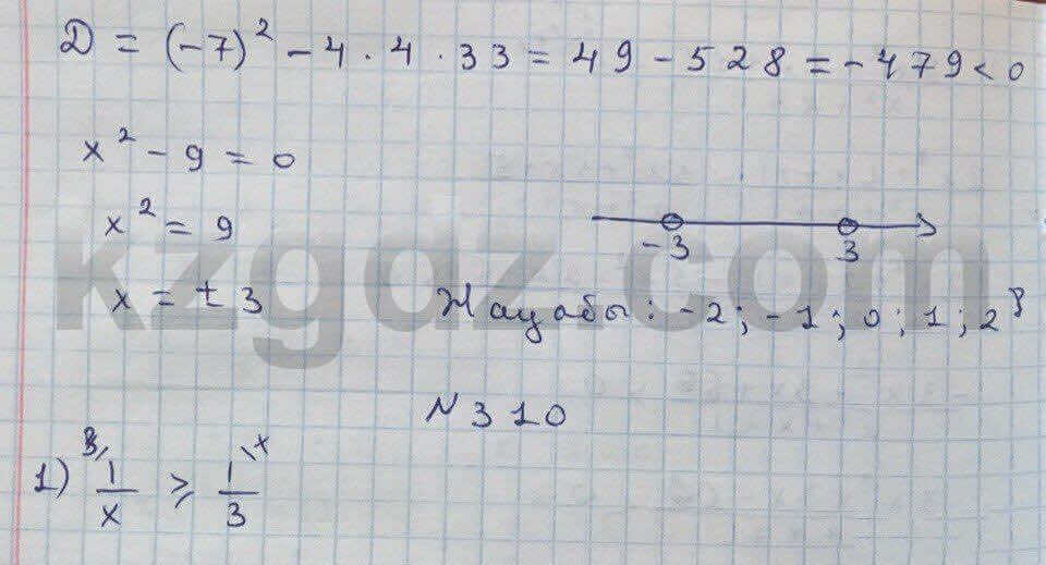 Алгебра Абылкасымова 8 класс 2016  Упражнение 309