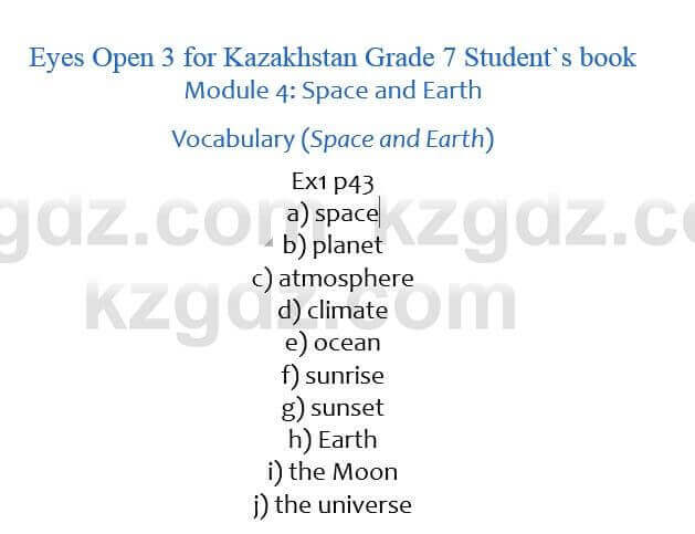Английский язык Eyes Open 3 for Kazakhstan Grade 7 Student`s book Ben Goldstein 7 класс 2017 Упражнение Ex1 p43